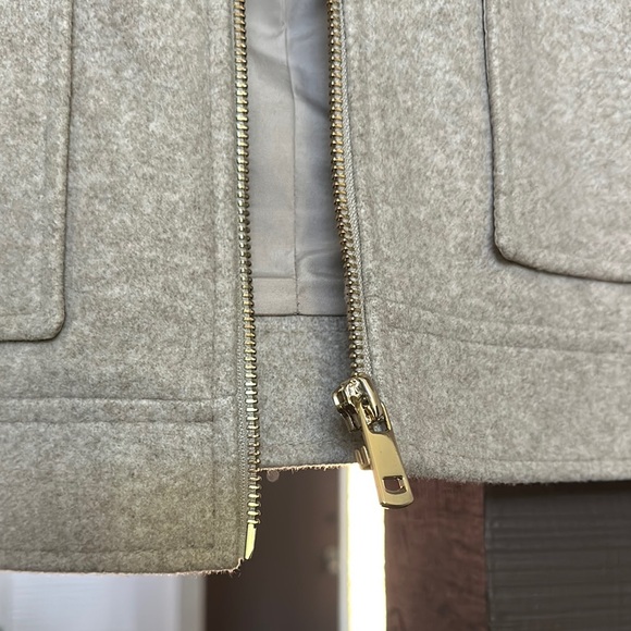 NWOT Zara Beige Wool Jacket with Gold Accents - Picture 2 of 4